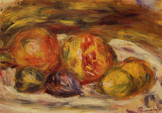 Натюрморт – Гранат, инжир и яблоки – 1914, Пьер Огюст Ренуар