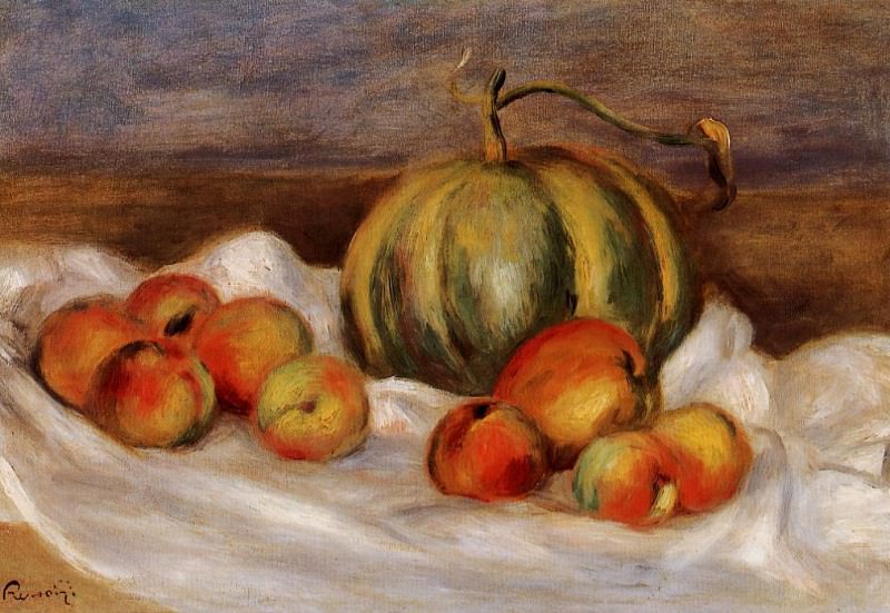 Still Life with Cantalope and Peaches, Pierre-Auguste Renoir