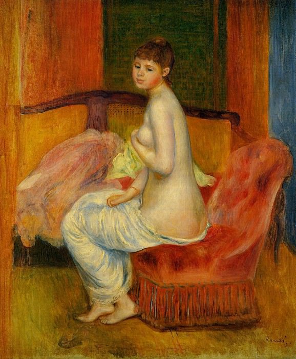 Seated Nude , Pierre-Auguste Renoir