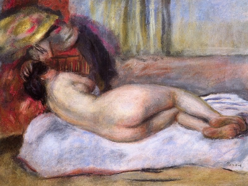 Sleeping Nude with Hat , Pierre-Auguste Renoir