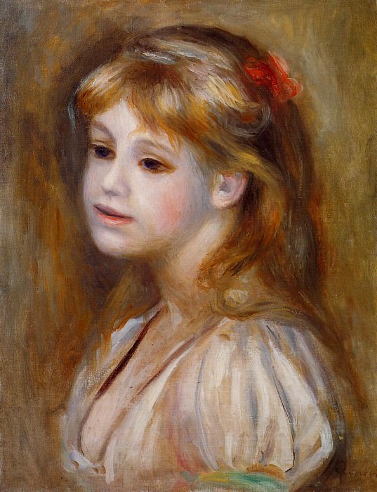 Маленькая девочка с рыжим узлом, Пьер Огюст Ренуар