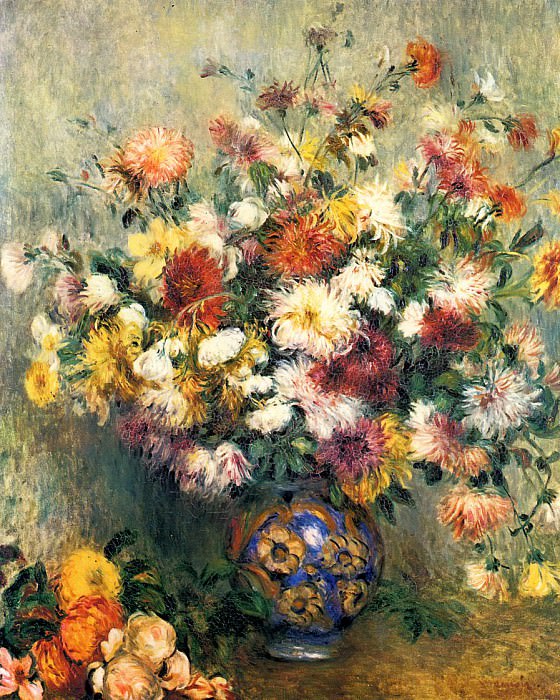 Vase of Chrysanthemums – 1880, Pierre-Auguste Renoir