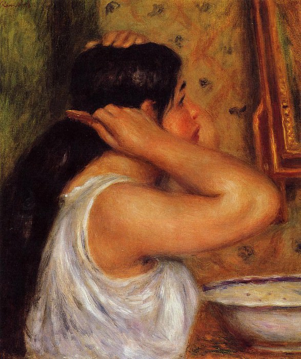 La Toilette – Woman Combing Her Hair – 1907 -1908, Pierre-Auguste Renoir