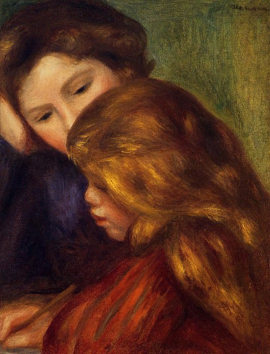 The Writing Lesson, Pierre-Auguste Renoir