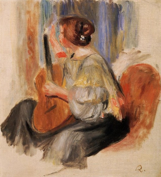 Женщина с гитарой, Пьер Огюст Ренуар