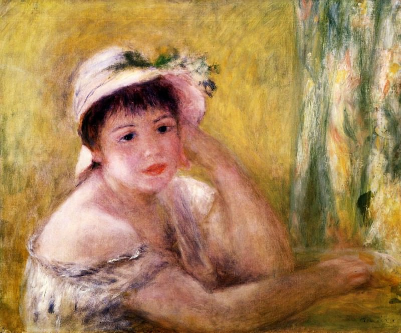 Woman with a Straw Hat, Pierre-Auguste Renoir