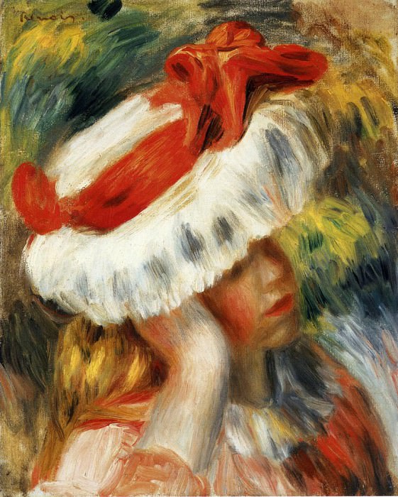 Young Girl with a Hat, Pierre-Auguste Renoir