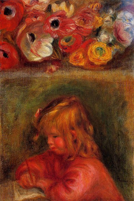 Portrait of Coco and Flowers, Pierre-Auguste Renoir