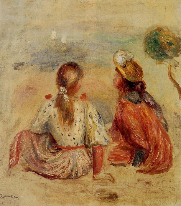 Young Girls on the Beach, Pierre-Auguste Renoir
