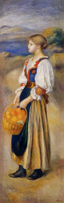 Девушка с корзиной апельсинов, Пьер Огюст Ренуар