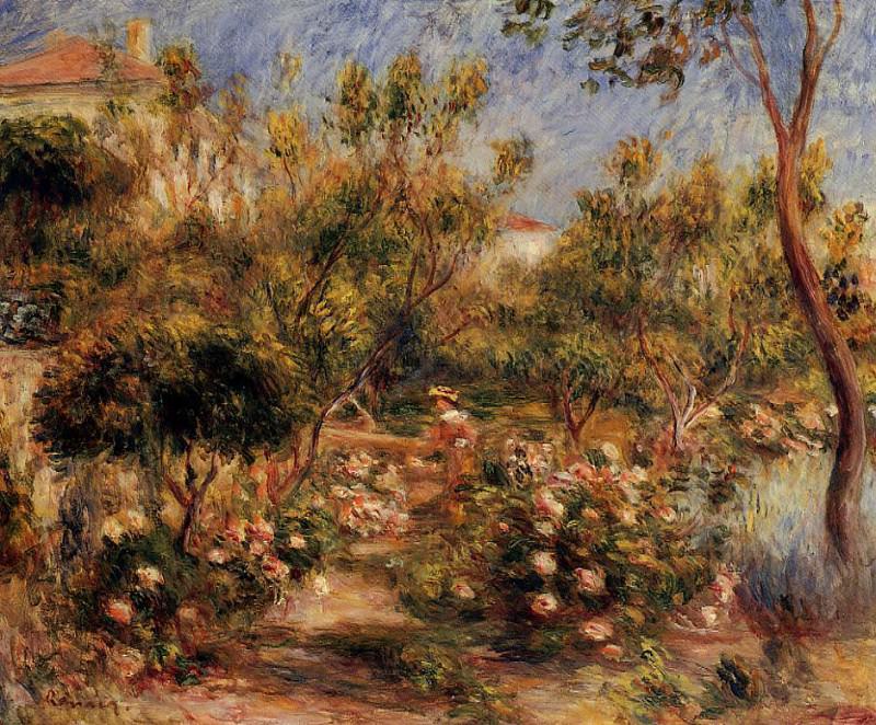Young Woman in a Garden – Cagnes, Pierre-Auguste Renoir