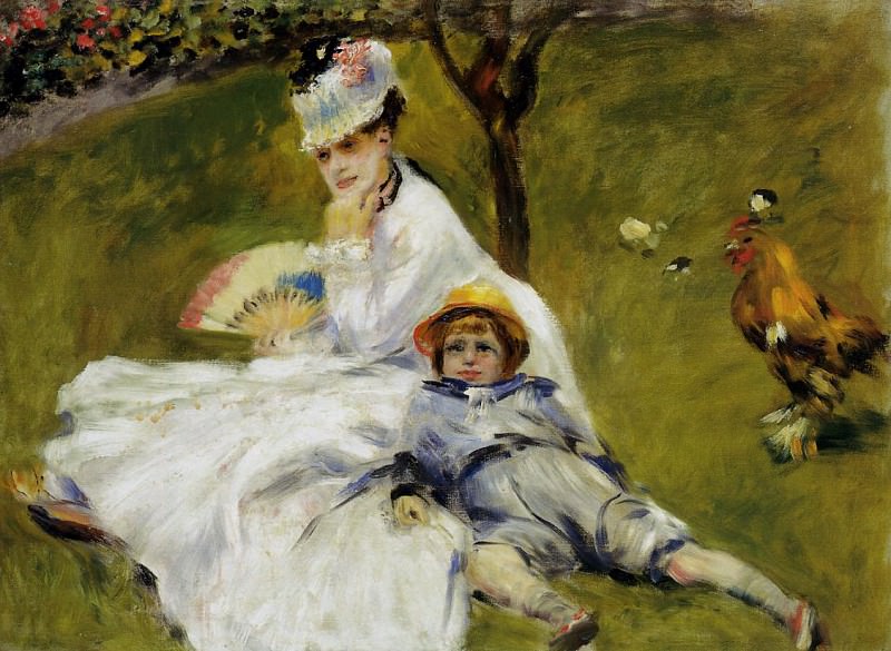 Camille Monet and Her Son Jean in the Garden at Argenteuil, Pierre-Auguste Renoir