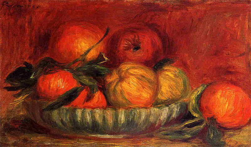 Натюрморт с яблоками и апельсинами, Пьер Огюст Ренуар
