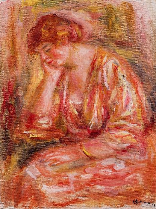 Woman Leaning on Her Elbow, Pierre-Auguste Renoir