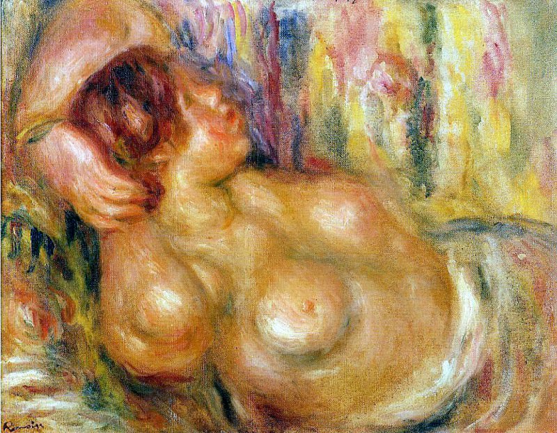 Femme a la Poitrine, Nue Endormie, Pierre-Auguste Renoir