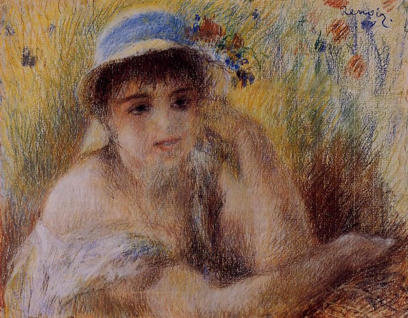 Женщина в соломенной шляпе, Пьер Огюст Ренуар