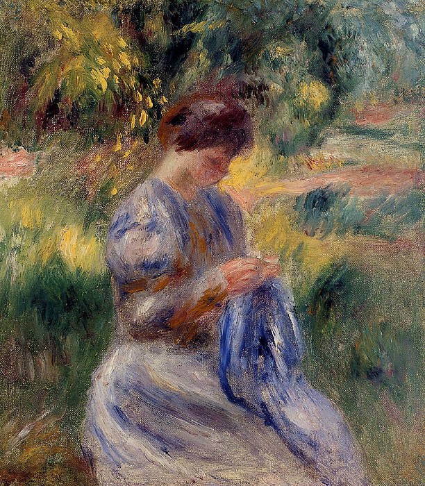 The Embroiderer , Pierre-Auguste Renoir