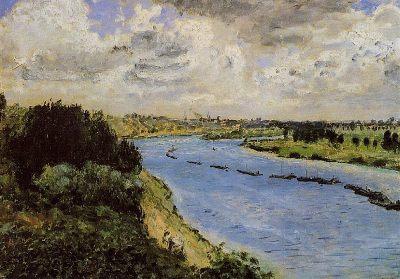 Barges on the Seine, Pierre-Auguste Renoir