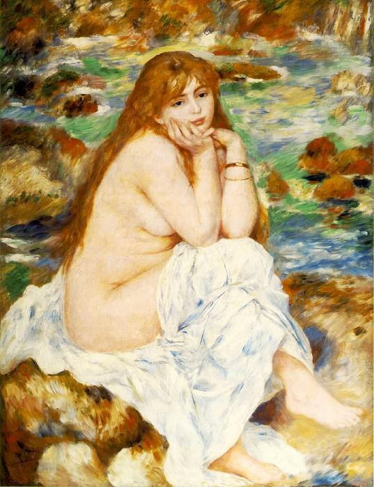Сидящая купальщица – 1883-1884 гг, Пьер Огюст Ренуар