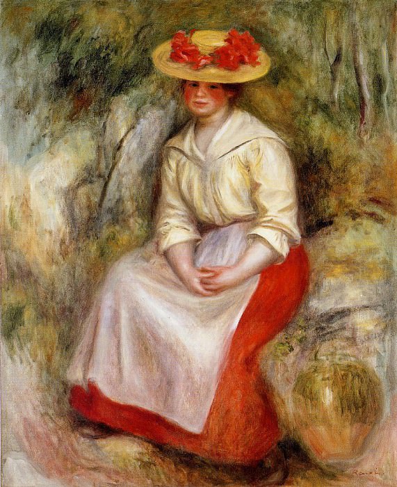 Gabrielle in a Straw Hat, Pierre-Auguste Renoir