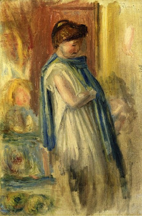 Молодая женщина, стоящая, Пьер Огюст Ренуар