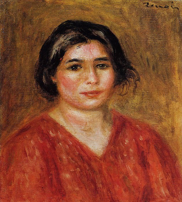 Gabrielle in a Red Blouse, Pierre-Auguste Renoir