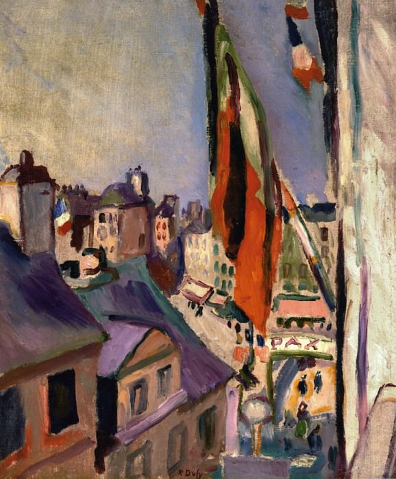 Flag Decorated Street, Pierre-Auguste Renoir