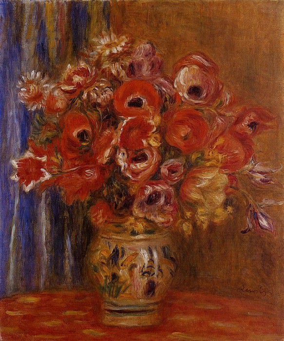 Vase of Tulips and Anemones, Pierre-Auguste Renoir