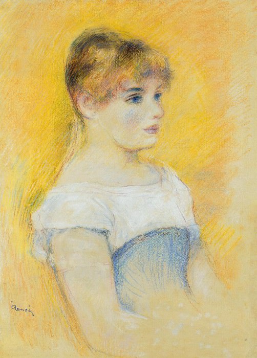 Young Girl in a Blue Corset, Pierre-Auguste Renoir