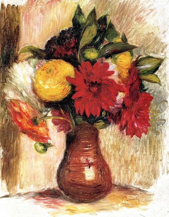 Букет цветов в глиняном кувшине, Пьер Огюст Ренуар