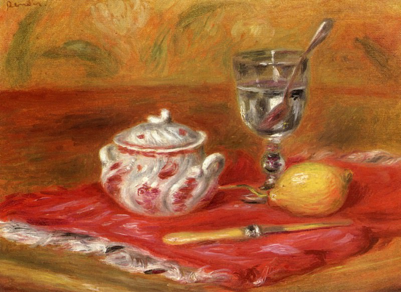 Still LIfe with Glass and Lemon, Pierre-Auguste Renoir
