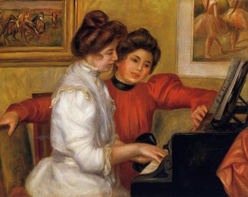 Молодые девушки за фортепиано, Пьер Огюст Ренуар