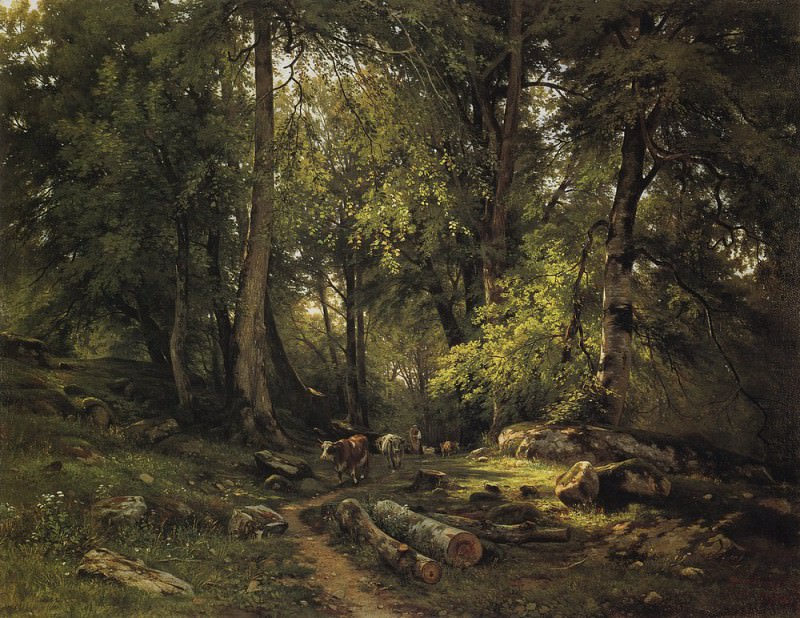 herd in the woods 1864 105H140, Ivan Ivanovich Shishkin