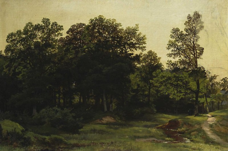 Лиственный лес 1890-е 34х51, Иван Иванович Шишкин