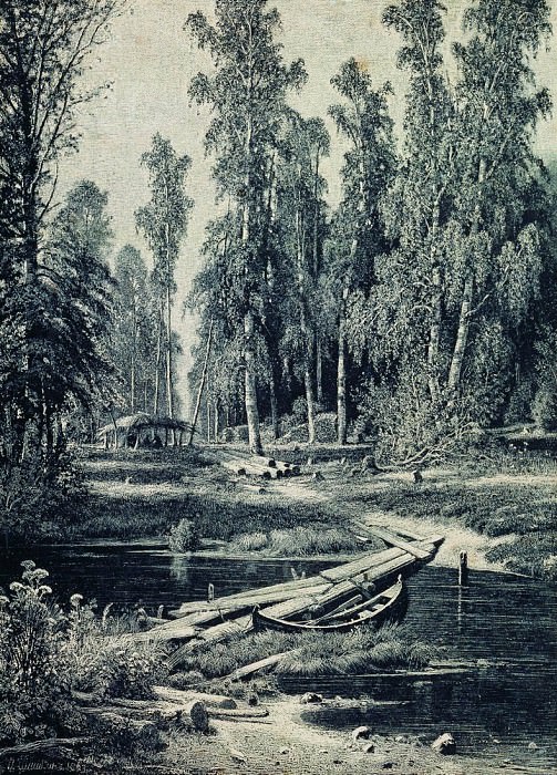 Лесная речка. 1893 50х40, Иван Иванович Шишкин