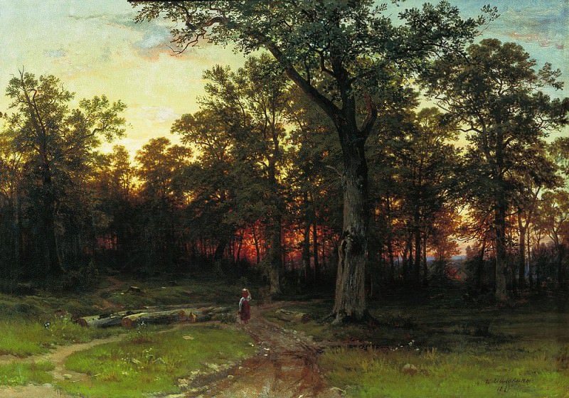 Forest evening 1868-1869 80 6h120, 6, Ivan Ivanovich Shishkin