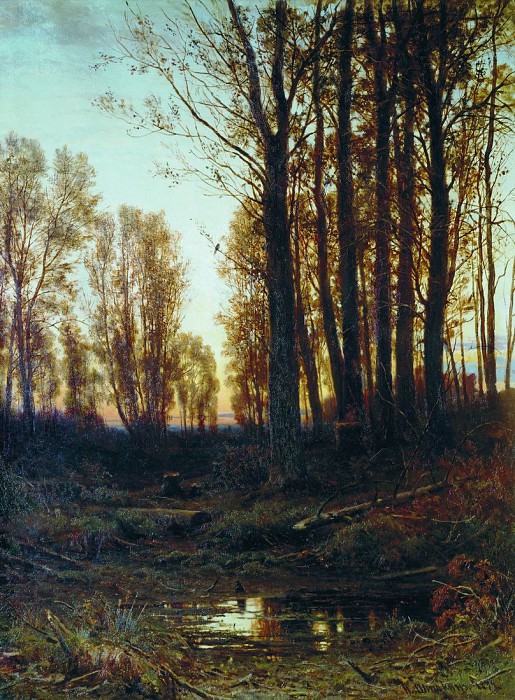 Twilight. Sunset. 1879 94, 5h75, 5, Ivan Ivanovich Shishkin