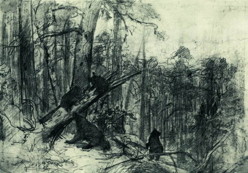 Утро в сосновом лесу. Конец 1880-х 23х33, Иван Иванович Шишкин