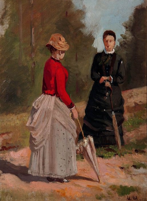 Две женские фигуры 1880-е 29. 3х22. 8, Иван Иванович Шишкин