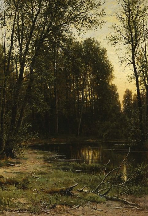 River backwater in forest 1889-1890 52h47, Ivan Ivanovich Shishkin