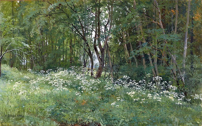 Flowers at the edge of the forest, Ivan Ivanovich Shishkin