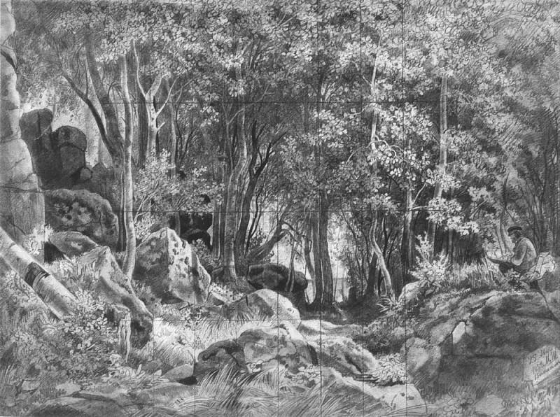 Balaam. Forest at Stones 1859 42. 4h57. 2, Ivan Ivanovich Shishkin