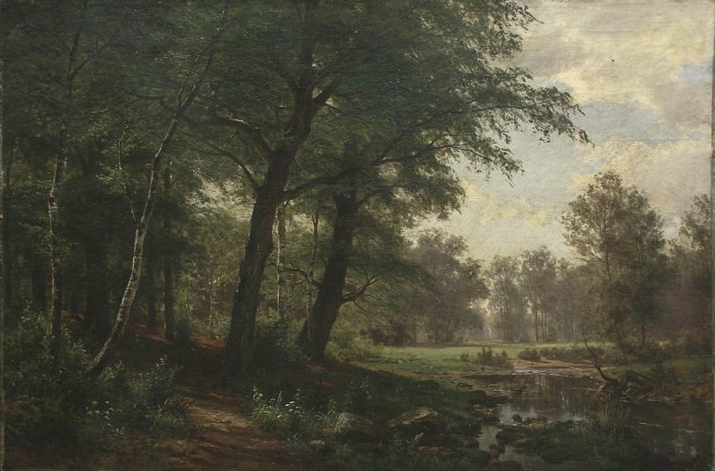 Лесной пейзаж с ручьем, Иван Иванович Шишкин