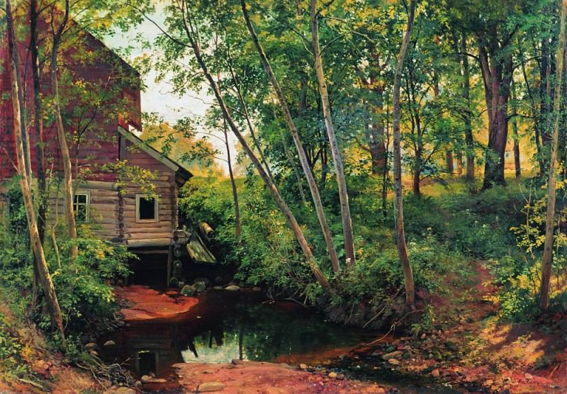 mill in the forest. Preobrazhenskoe 1897 95h136, Ivan Ivanovich Shishkin