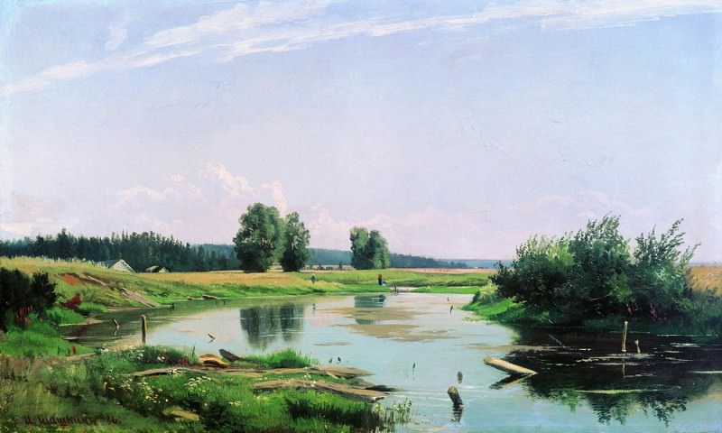 Пейзаж с озером 1886 37х61, Иван Иванович Шишкин