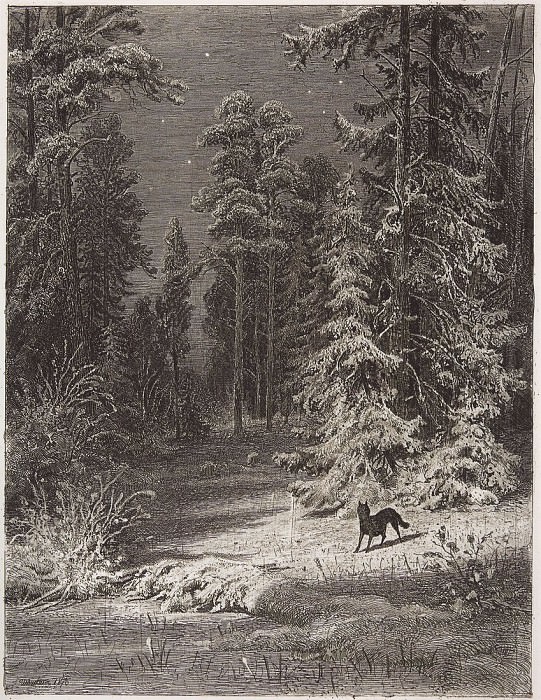 Winter night. 1876 34, 3h25. 5, Ivan Ivanovich Shishkin