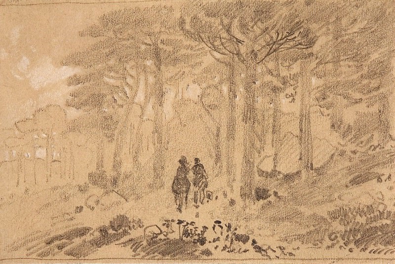 Двое в лесу. Конец 1880-х – начало 1890-х 9х14, Иван Иванович Шишкин