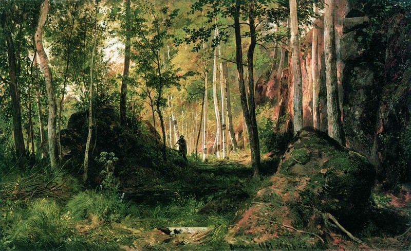 Landscape with a Hunter. Valaam Island 1867 36. 5h60, Ivan Ivanovich Shishkin