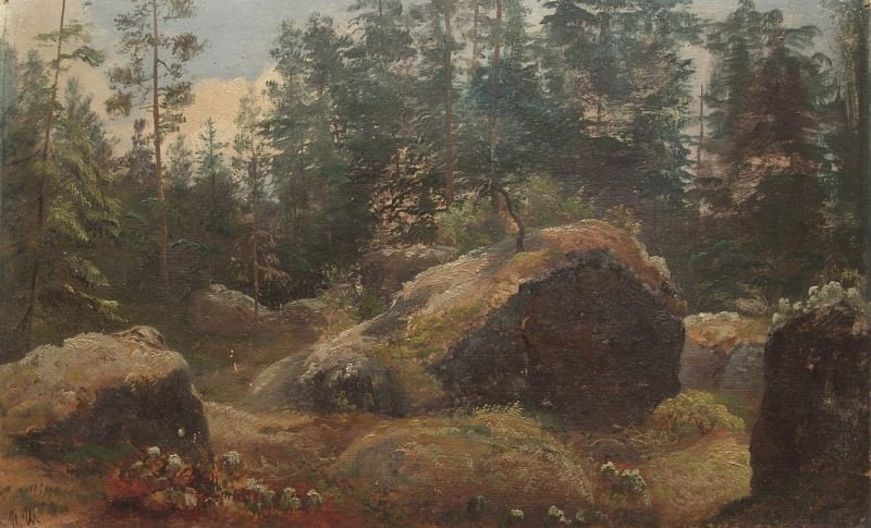 Boulders in the woods, Ivan Ivanovich Shishkin