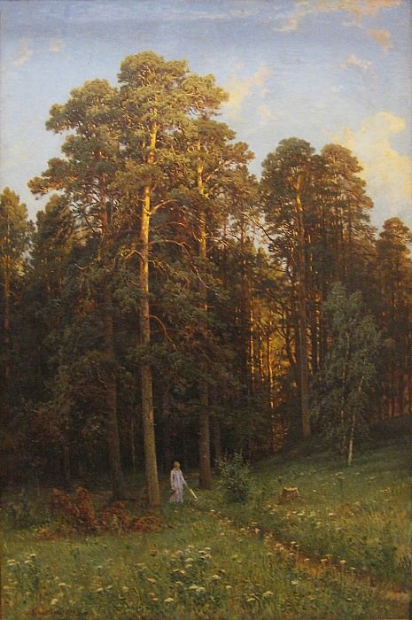 On the edge of a pine forest in 1882, Ivan Ivanovich Shishkin